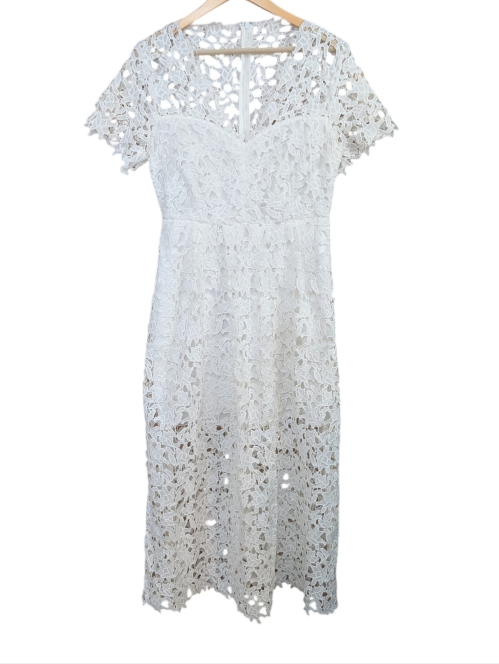 Endless Rose Allover Lace Midi Dress In White...Size Medium - Picture 4 of 8